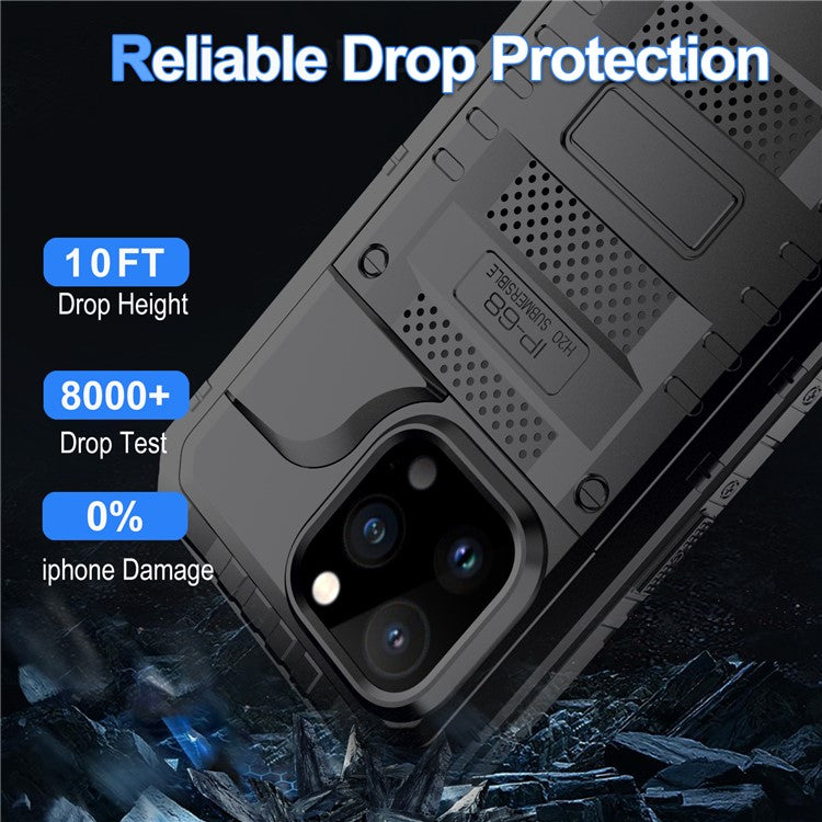 För iPhone 15 Pro Max IP68 Vattentätt fodral Anti-dropp telefonskal med skärmskydd