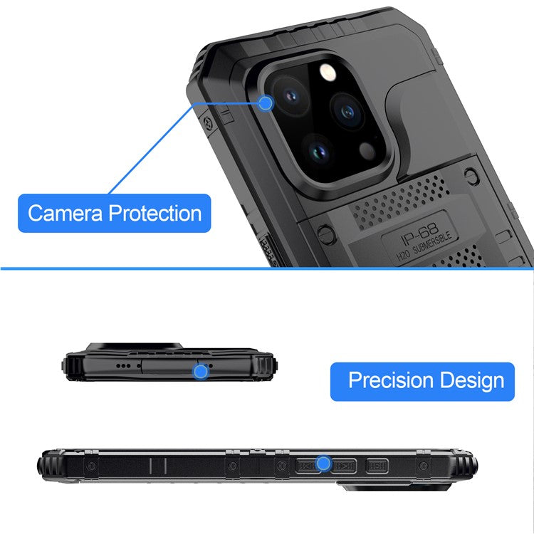 För iPhone 15 Pro Max IP68 Vattentätt fodral Anti-dropp telefonskal med skärmskydd