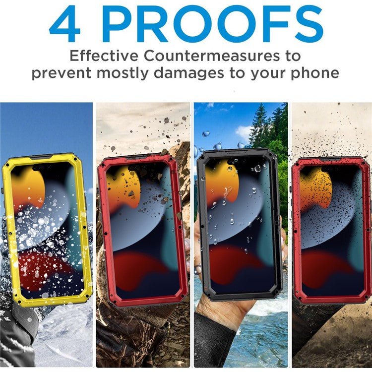 För iPhone 15 Pro Max IP68 Vattentätt fodral Anti-dropp telefonskal med skärmskydd