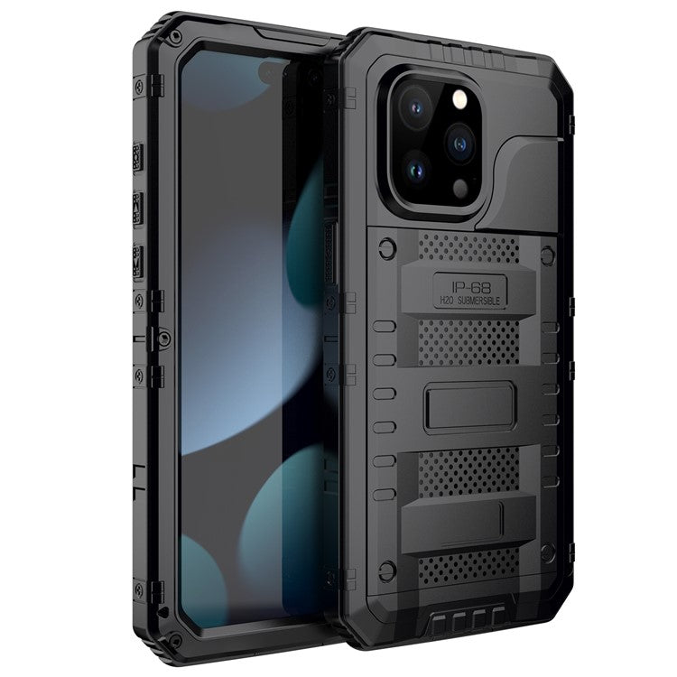 För iPhone 15 Pro Max IP68 Vattentätt fodral Anti-dropp telefonskal med skärmskydd