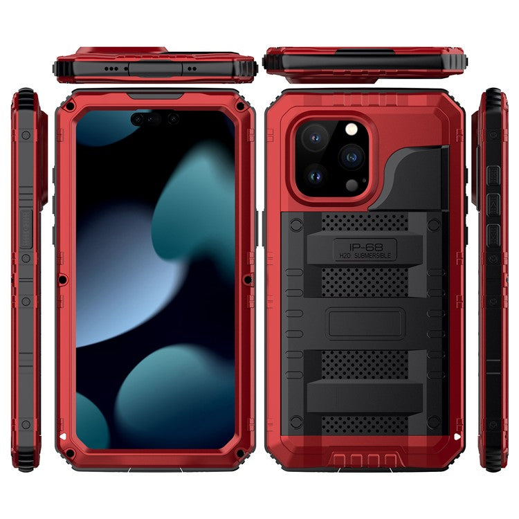 För iPhone 15 Pro Max IP68 Vattentätt fodral Anti-dropp telefonskal med skärmskydd