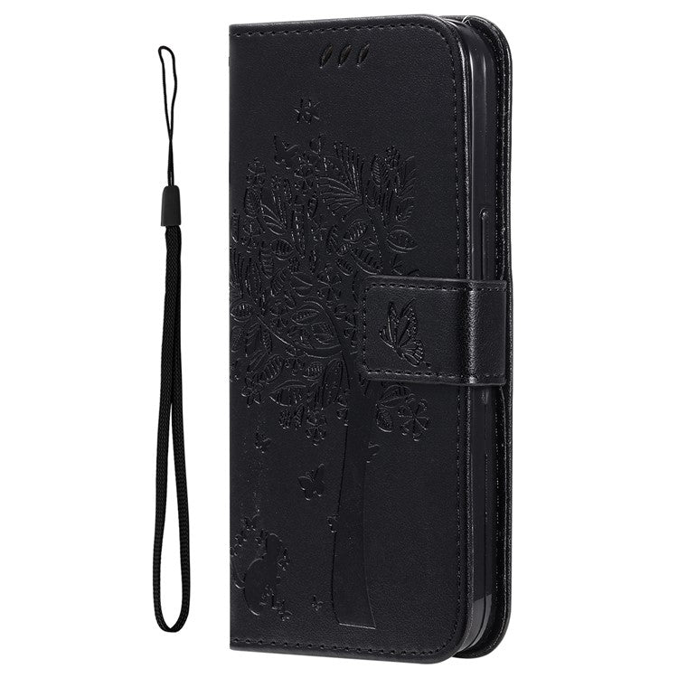 For Samsung Galaxy A35 5G Phone Case with Stand Cat Tree Pattern Leather Wallet Mobile Cover