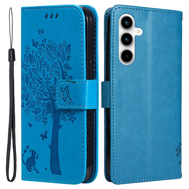 For Samsung Galaxy A35 5G Phone Case with Stand Cat Tree Pattern Leather Wallet Mobile Cover