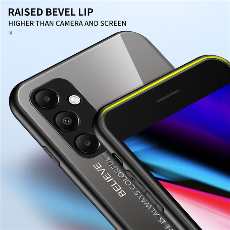 For Samsung Galaxy A55 5G Case Gradient Tempered Glass+PC+TPU Phone Cover