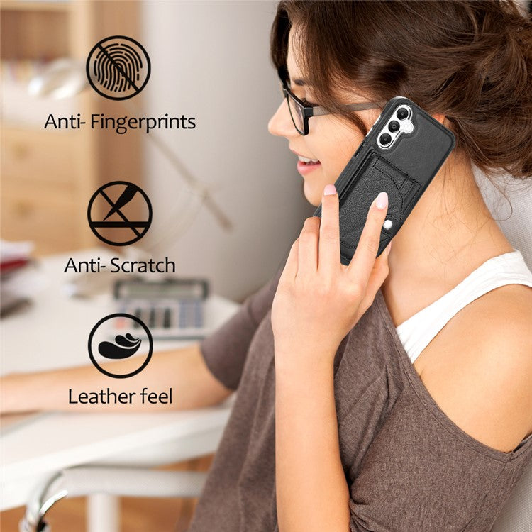 YB Leather Coating Series-4 for Samsung Galaxy A25 5G (Global) (161.0 x 76.5 x 8.3mm) Case Card Slots Cover