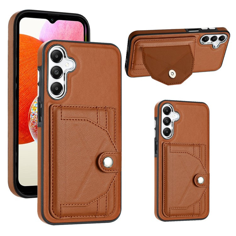 YB Leather Coating Series-4 for Samsung Galaxy A25 5G (Global) (161.0 x 76.5 x 8.3mm) Case Card Slots Cover