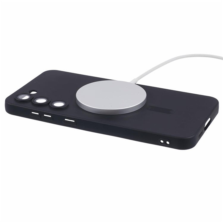 For Samsung Galaxy S23 Phone Case with Lens Protector Compatible with MagSafe Rubberized TPU Case