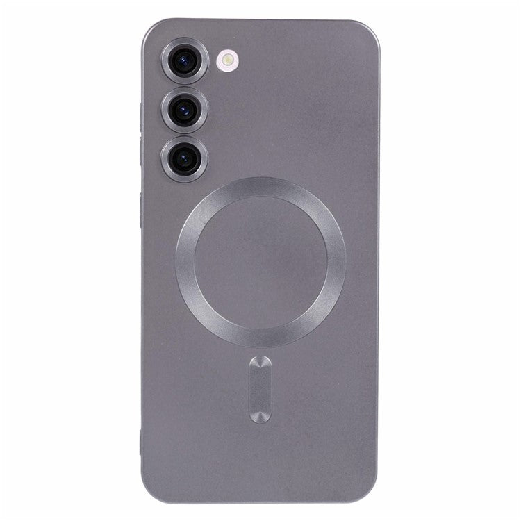 For Samsung Galaxy S23 Phone Case with Lens Protector Compatible with MagSafe Rubberized TPU Case