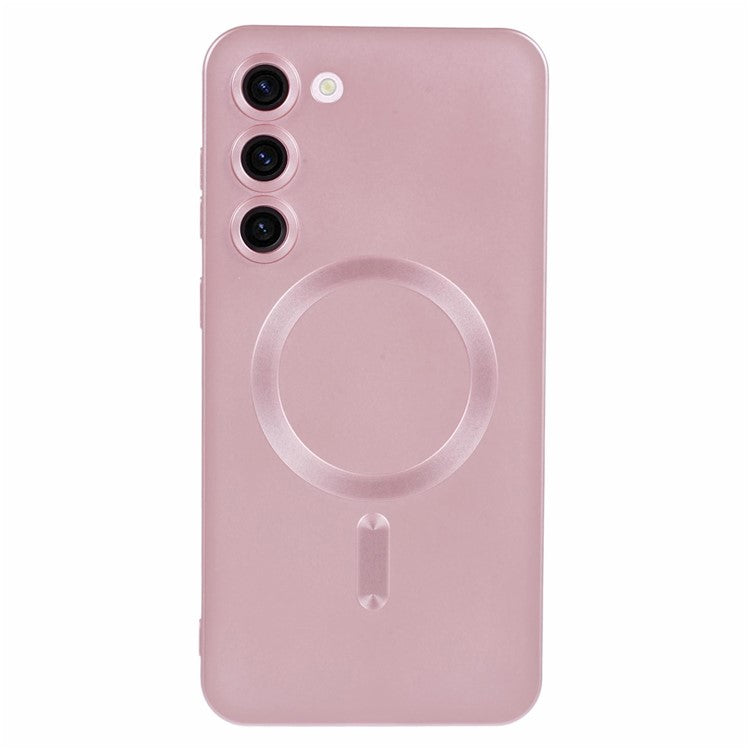 For Samsung Galaxy S23 Phone Case with Lens Protector Compatible with MagSafe Rubberized TPU Case