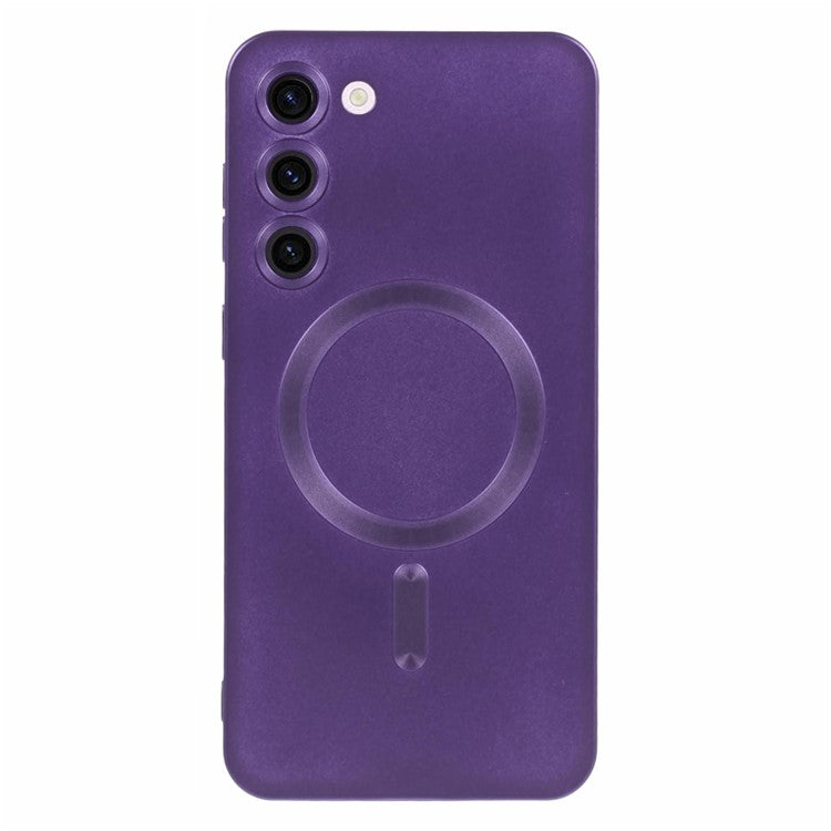 For Samsung Galaxy S23 Phone Case with Lens Protector Compatible with MagSafe Rubberized TPU Case