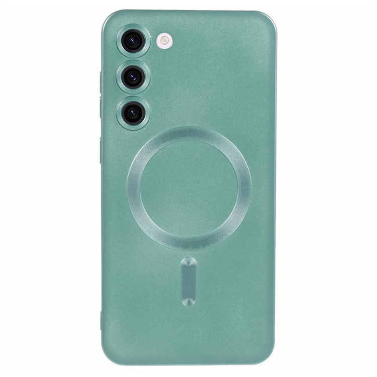 For Samsung Galaxy S23 Phone Case with Lens Protector Compatible with MagSafe Rubberized TPU Case