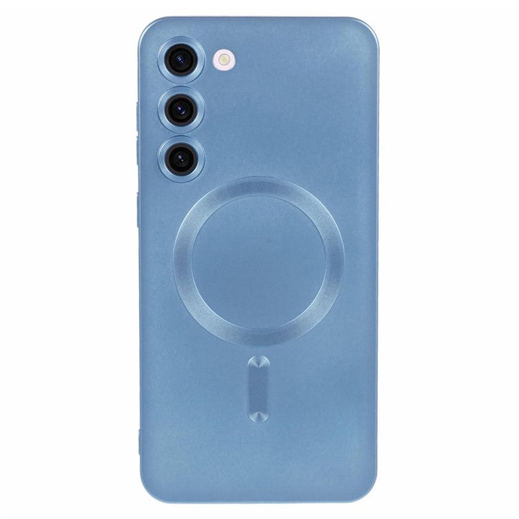 For Samsung Galaxy S23 Phone Case with Lens Protector Compatible with MagSafe Rubberized TPU Case