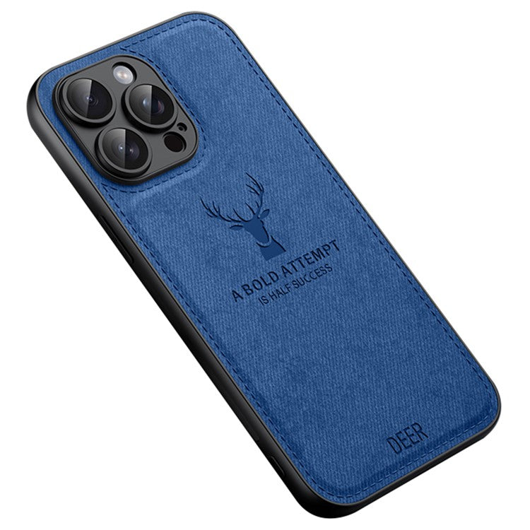 För iPhone 13 Pro Max telefonfodral PU läderbelagd PC+TPU Deer Mönster Cover
