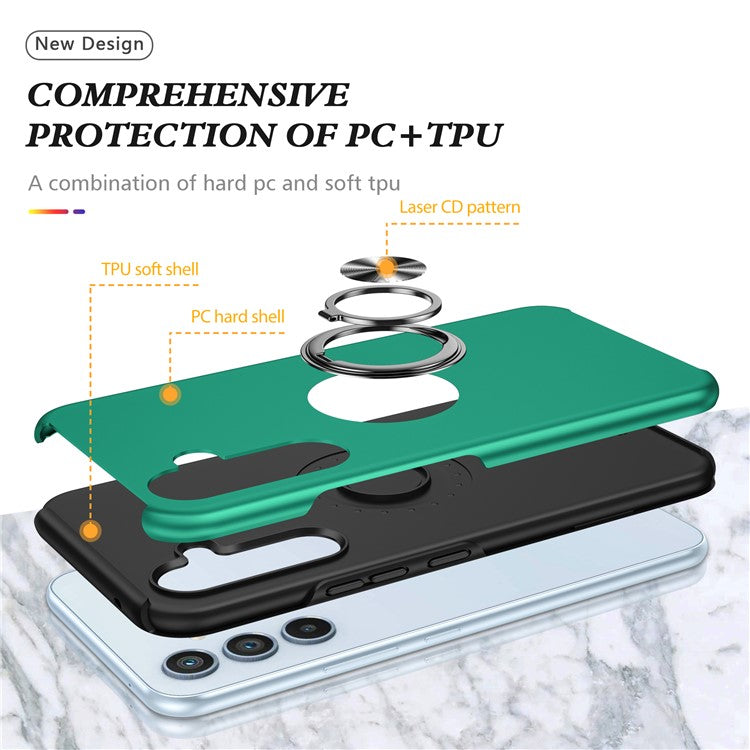 For Samsung Galaxy A55 5G Case Slim-Fit PC+TPU Phone Cover with Kickstand