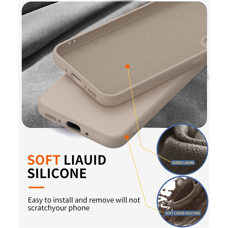 For Samsung Galaxy A25 5G (Global) (161.0 x 76.5 x 8.3mm) Liquid Silicone Kickstand Case + 2.5D Arc Edge Tempered Glass Film