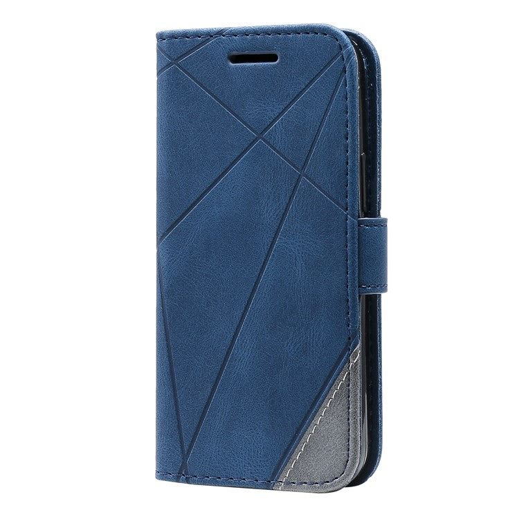 For iPhone 13 Case Splicing Leather Phone Cover with Wallet Card Slot