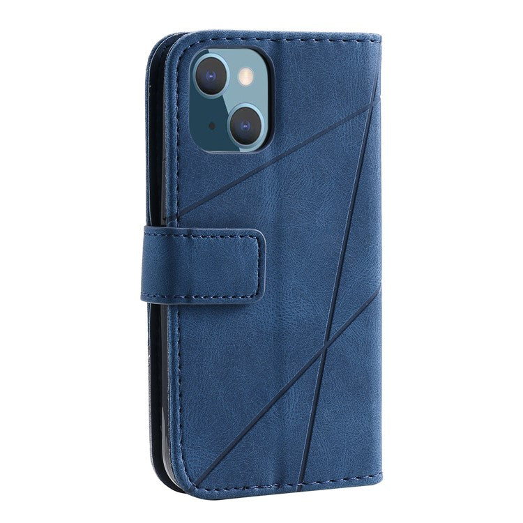 For iPhone 13 Case Splicing Leather Phone Cover with Wallet Card Slot