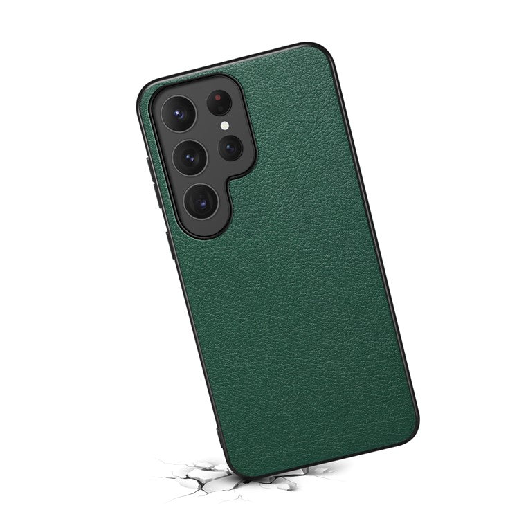 For Samsung Galaxy S23 Ultra Case Calf Texture PU Leather Drop-proof Phone Shell