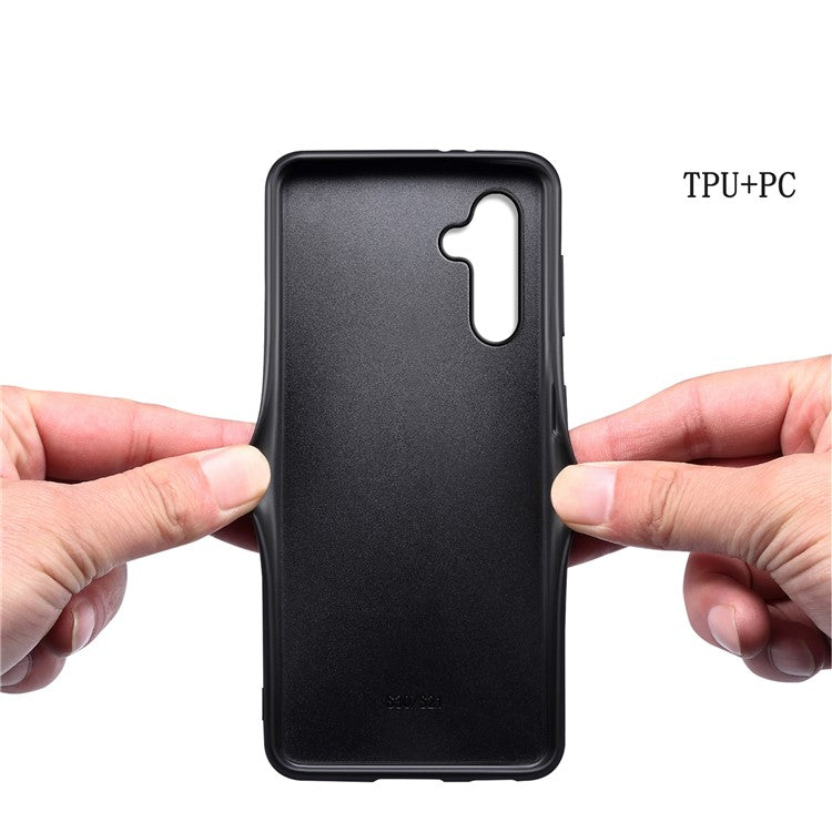 For Samsung Galaxy A15 4G / 5G Case Hybrid Leather Coated PC+TPU Shookproof Protection Cover