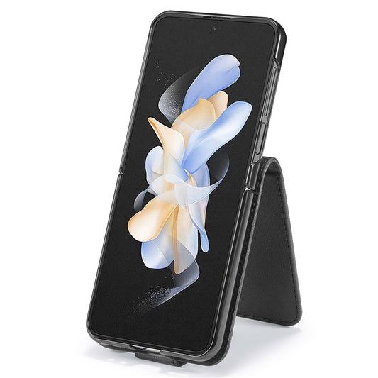 LC.IMEEKE För Samsung Galaxy Z Flip6 5G Fodral Reptåligt Läder+PC Calf Texture Stand Telefonskal