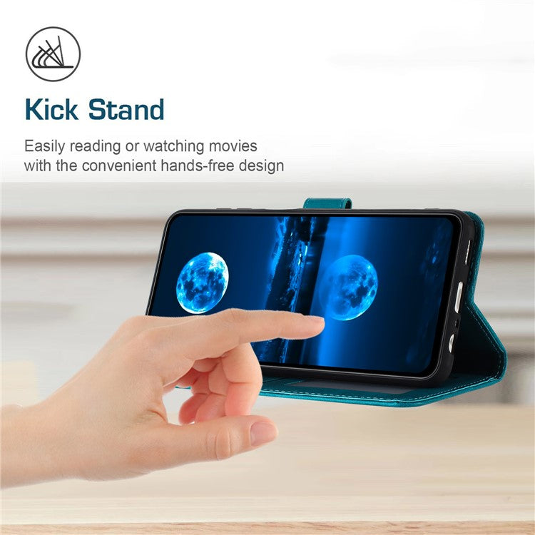 For Samsung Galaxy S23 Mobile Accessories Supplier PU Leather Calf Texture Stand Case Phone Cover