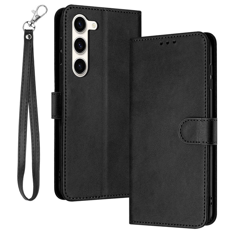 For Samsung Galaxy S23 Mobile Accessories Supplier PU Leather Calf Texture Stand Case Phone Cover