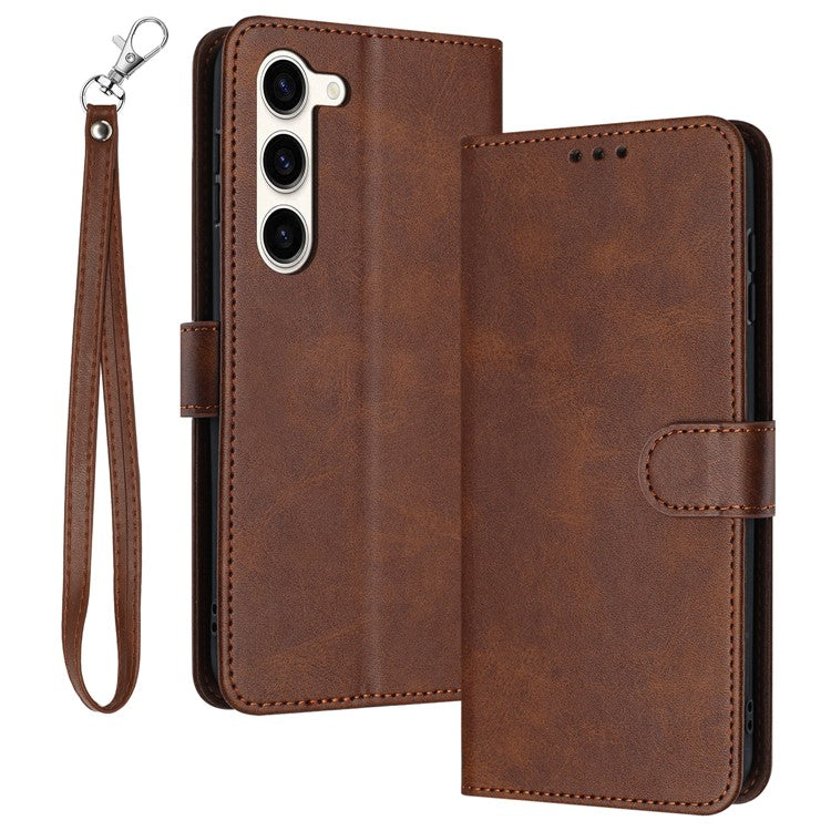 For Samsung Galaxy S23 Mobile Accessories Supplier PU Leather Calf Texture Stand Case Phone Cover