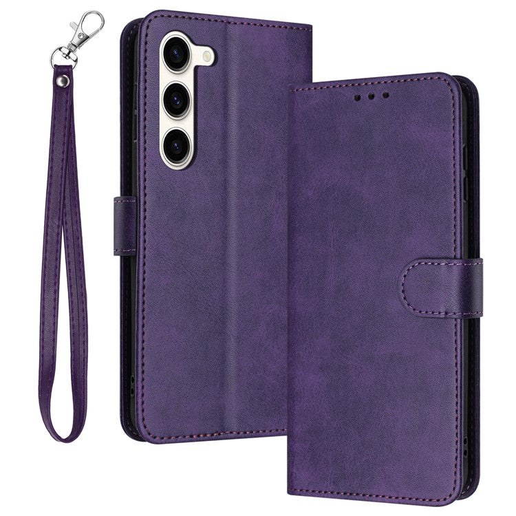 For Samsung Galaxy S23 Mobile Accessories Supplier PU Leather Calf Texture Stand Case Phone Cover