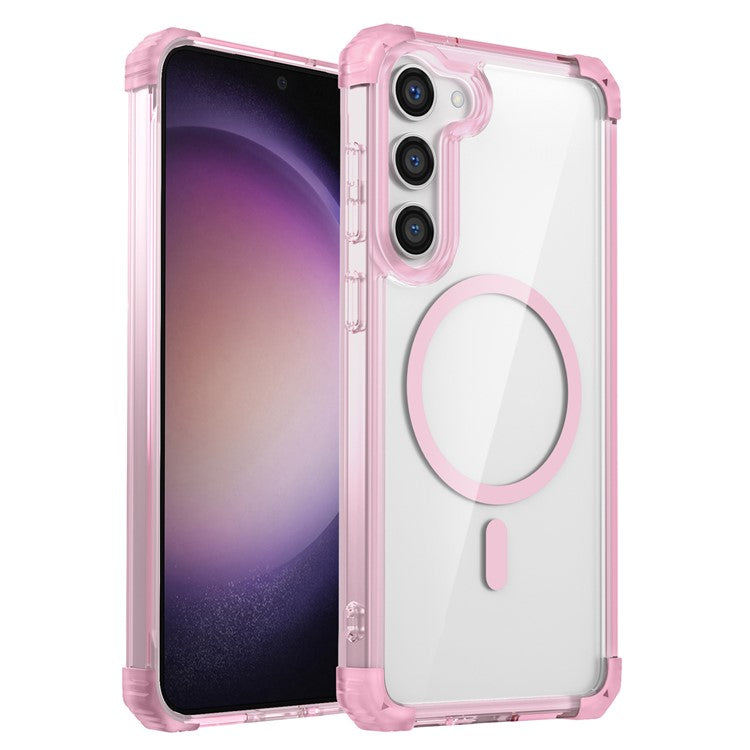 For Samsung Galaxy S23+ Magnetic Case TPU+PC Anti-Drop Clear Phone Cover