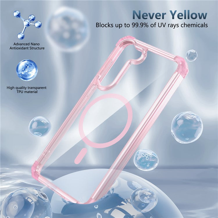For Samsung Galaxy S23+ Magnetic Case TPU+PC Anti-Drop Clear Phone Cover