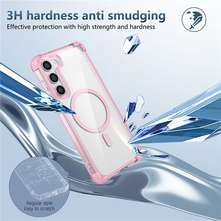 For Samsung Galaxy S23+ Magnetic Case TPU+PC Anti-Drop Clear Phone Cover