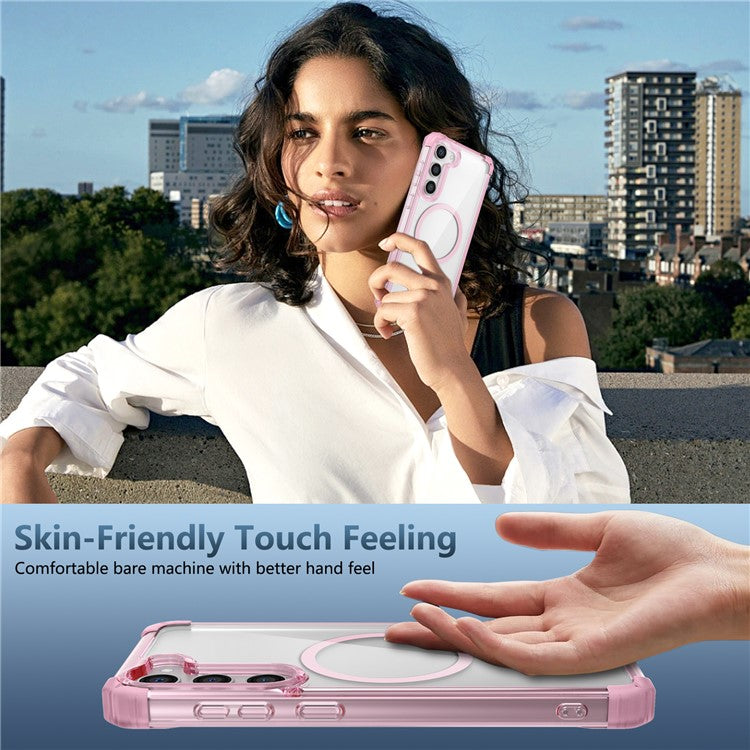 For Samsung Galaxy S23+ Magnetic Case TPU+PC Anti-Drop Clear Phone Cover