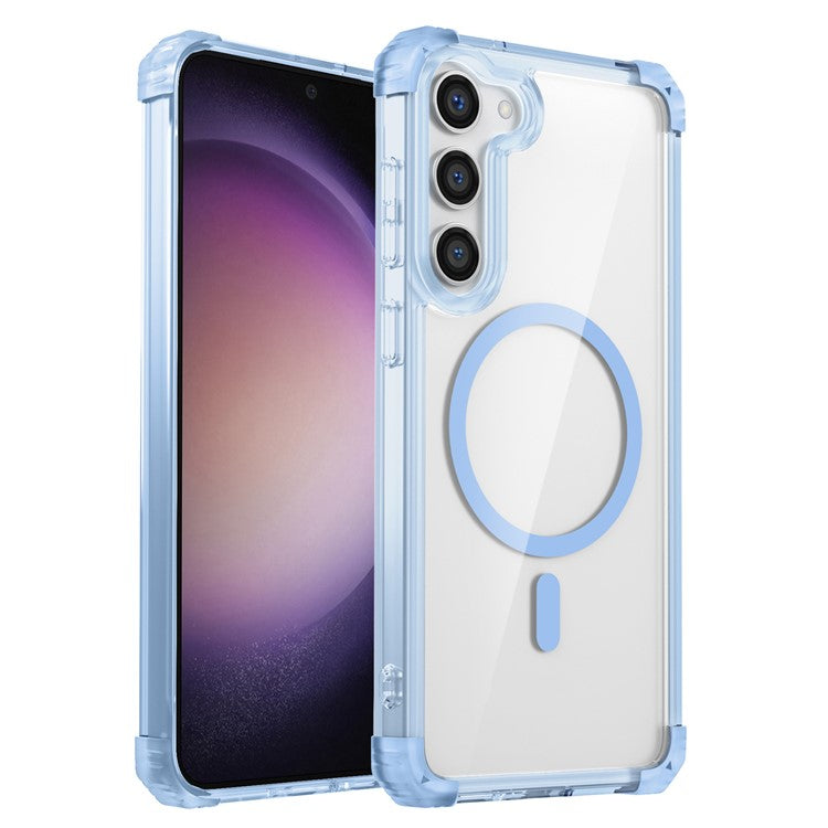 For Samsung Galaxy S23+ Magnetic Case TPU+PC Anti-Drop Clear Phone Cover