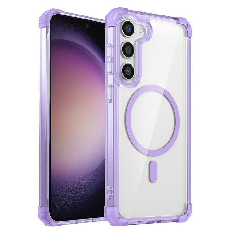 For Samsung Galaxy S23+ Magnetic Case TPU+PC Anti-Drop Clear Phone Cover