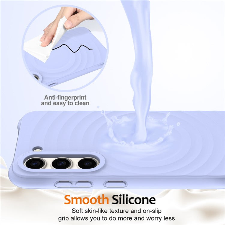 For Samsung Galaxy S23+ Magnetic Phone Case Ripple Texture Liquid Silicone Shockproof Cover