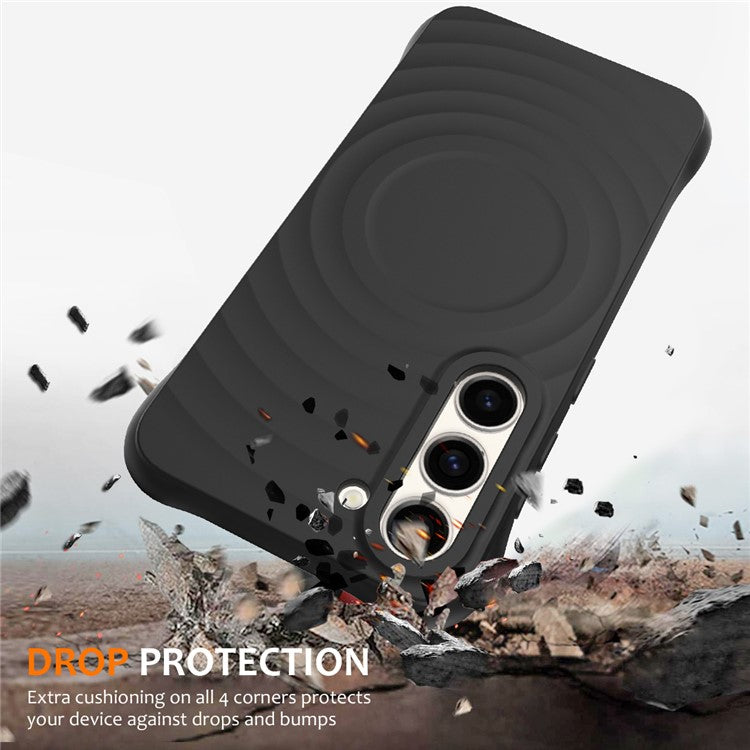 Magnetic Phone Case for Samsung Galaxy S23 Ripple Texture Liquid Silicone Cover