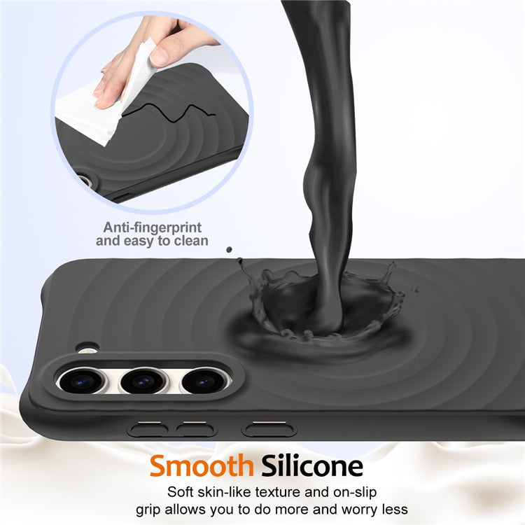 Magnetic Phone Case for Samsung Galaxy S23 Ripple Texture Liquid Silicone Cover