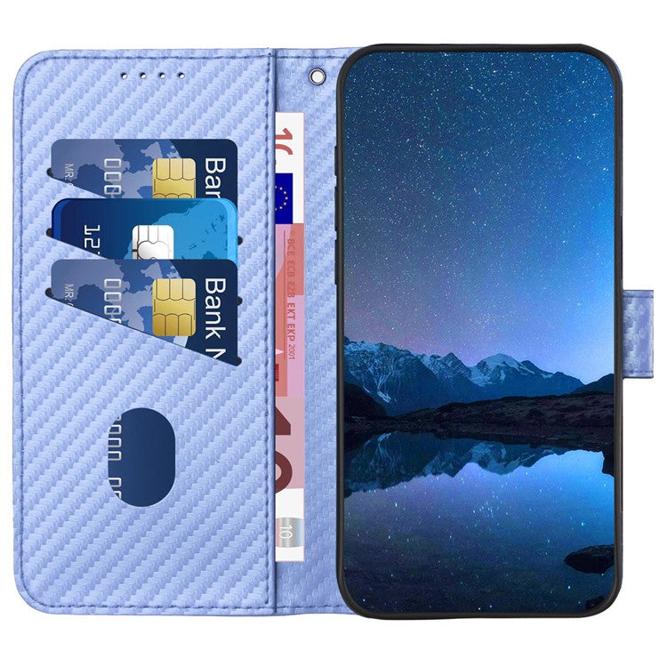 YX0070 For Samsung Galaxy S23 Case Carbon Fiber Texture Leather Wallet Phone Cover