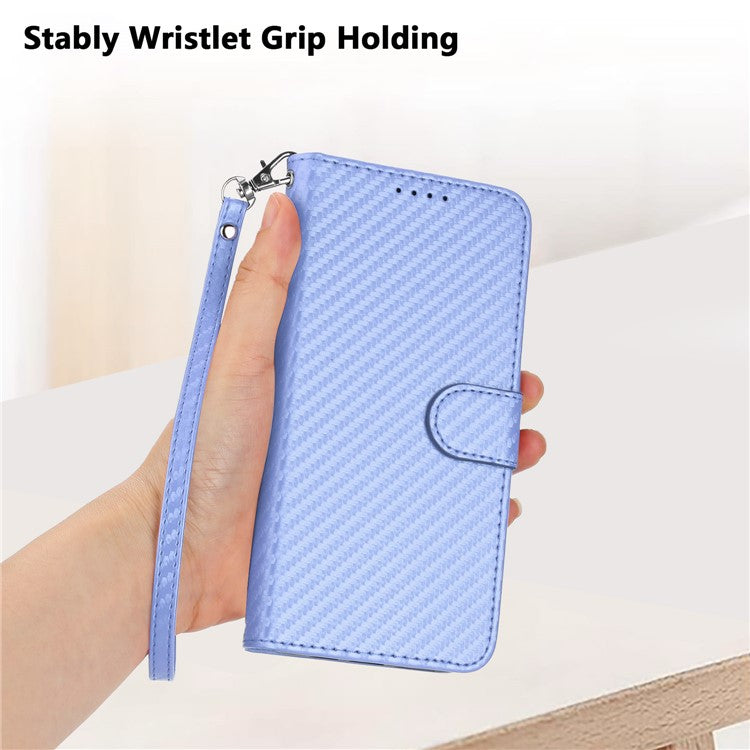 YX0070 For Samsung Galaxy S23 Case Carbon Fiber Texture Leather Wallet Phone Cover