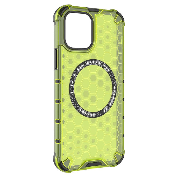 For iPhone 12 / 12 Pro Magnetic Case Honeycomb Anti-Drop TPU+PC Phone Cove
