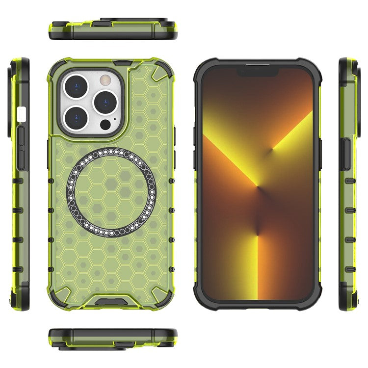 Magnetiskt skal för iPhone 13 Pro, honungskakadesign, förtjockade hörn