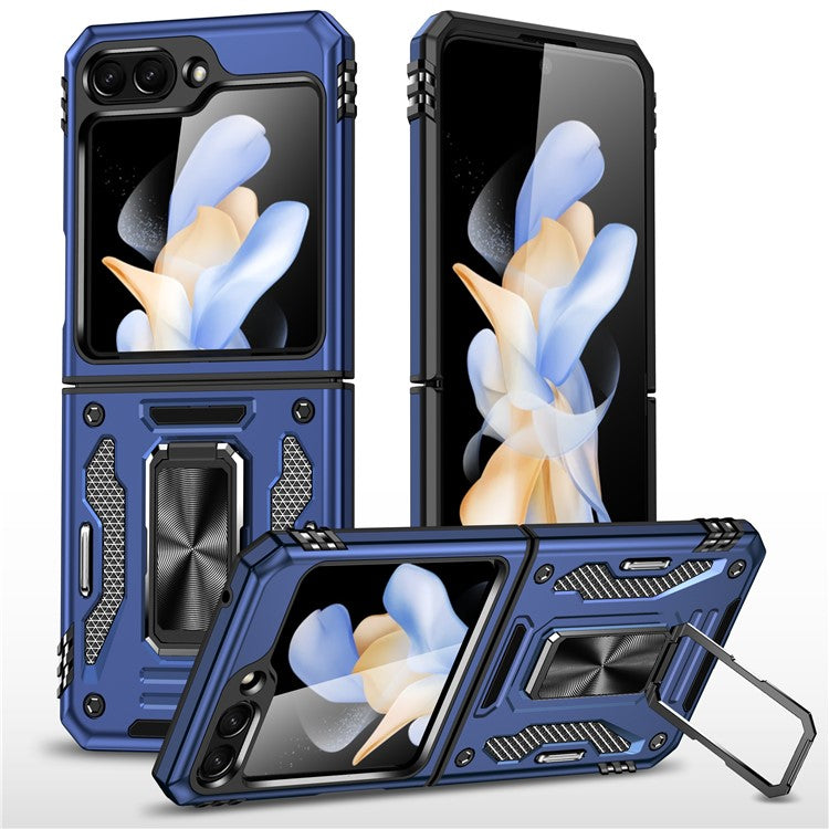 Armor Series för Samsung Galaxy Z Flip6 5G Fodral Ring Kickstand PC+TPU telefonskal