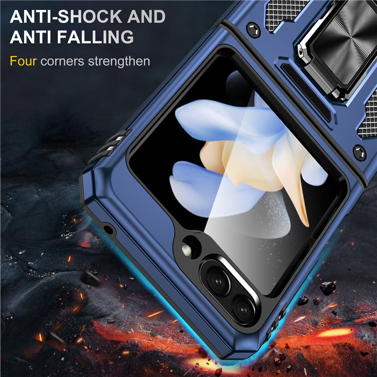 Armor Series för Samsung Galaxy Z Flip6 5G Fodral Ring Kickstand PC+TPU telefonskal