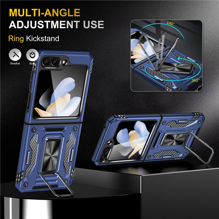 Armor Series för Samsung Galaxy Z Flip6 5G Fodral Ring Kickstand PC+TPU telefonskal