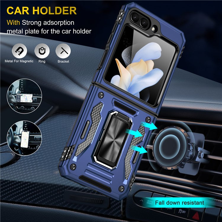 Armor Series för Samsung Galaxy Z Flip6 5G Fodral Ring Kickstand PC+TPU telefonskal