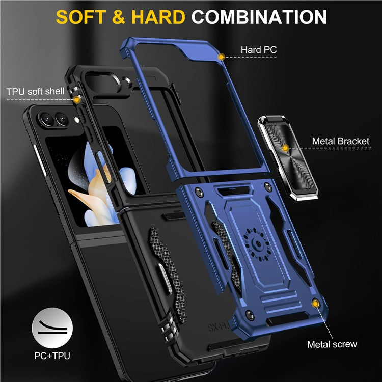 Armor Series för Samsung Galaxy Z Flip6 5G Fodral Ring Kickstand PC+TPU telefonskal