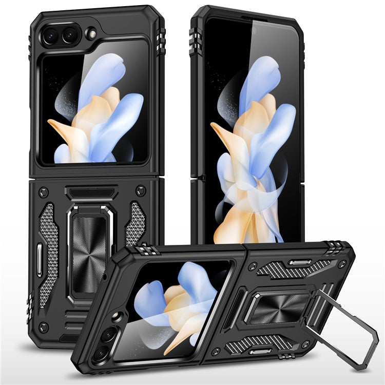 Armor Series för Samsung Galaxy Z Flip6 5G Fodral Ring Kickstand PC+TPU telefonskal