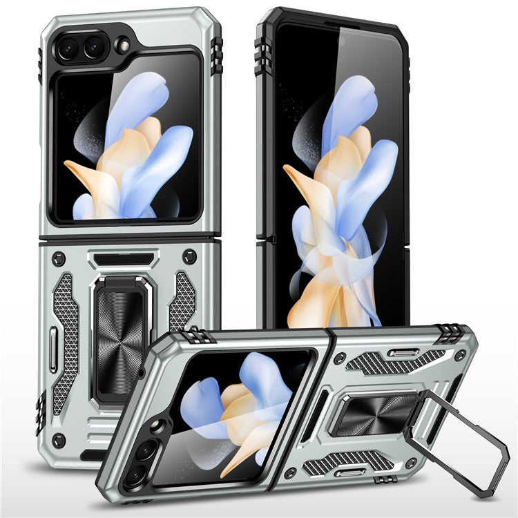 Armor Series för Samsung Galaxy Z Flip6 5G Fodral Ring Kickstand PC+TPU telefonskal