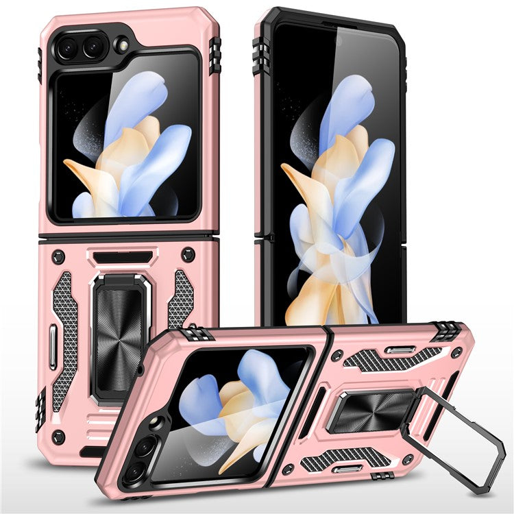 Armor Series för Samsung Galaxy Z Flip6 5G Fodral Ring Kickstand PC+TPU telefonskal