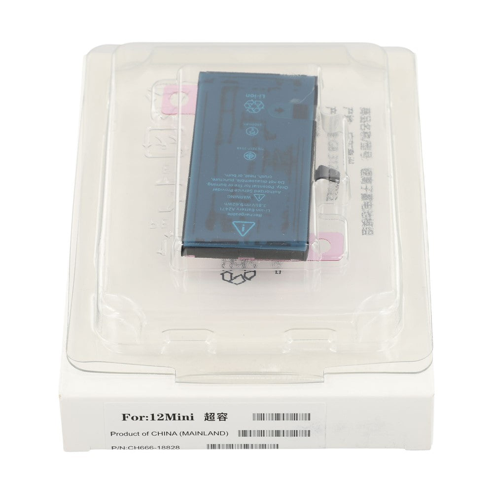 For iPhone 12 mini Battery + Battery Adhesive Replacement Part 2520mAh High Capacity Cell Supports Latest System Diagnostics (Without Logo)